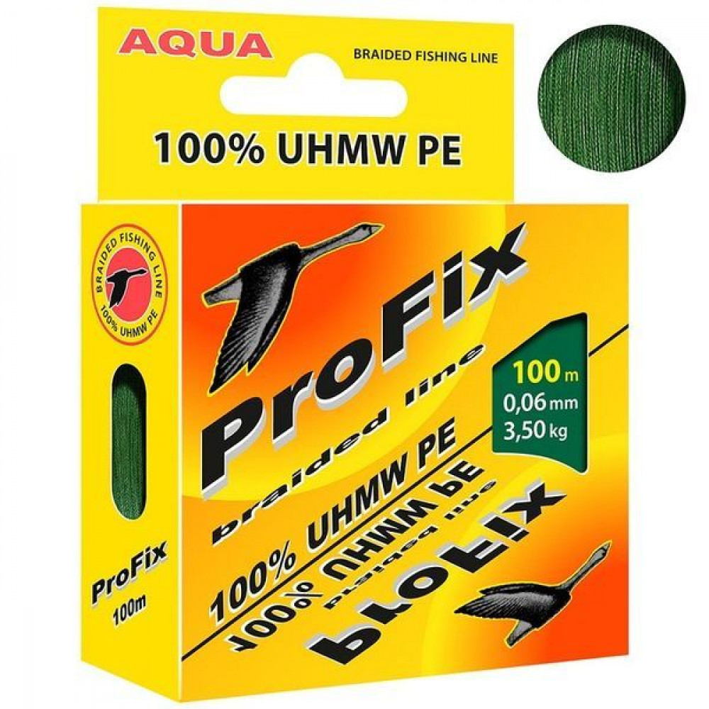 Шнур AQUA ProFix 0,14мм 100м тёмно-зелёный