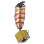 Мормышка вольфрамовая "Гвоздик рифленый с кубиком золото" (Олта), 2.5мм, коронка медь